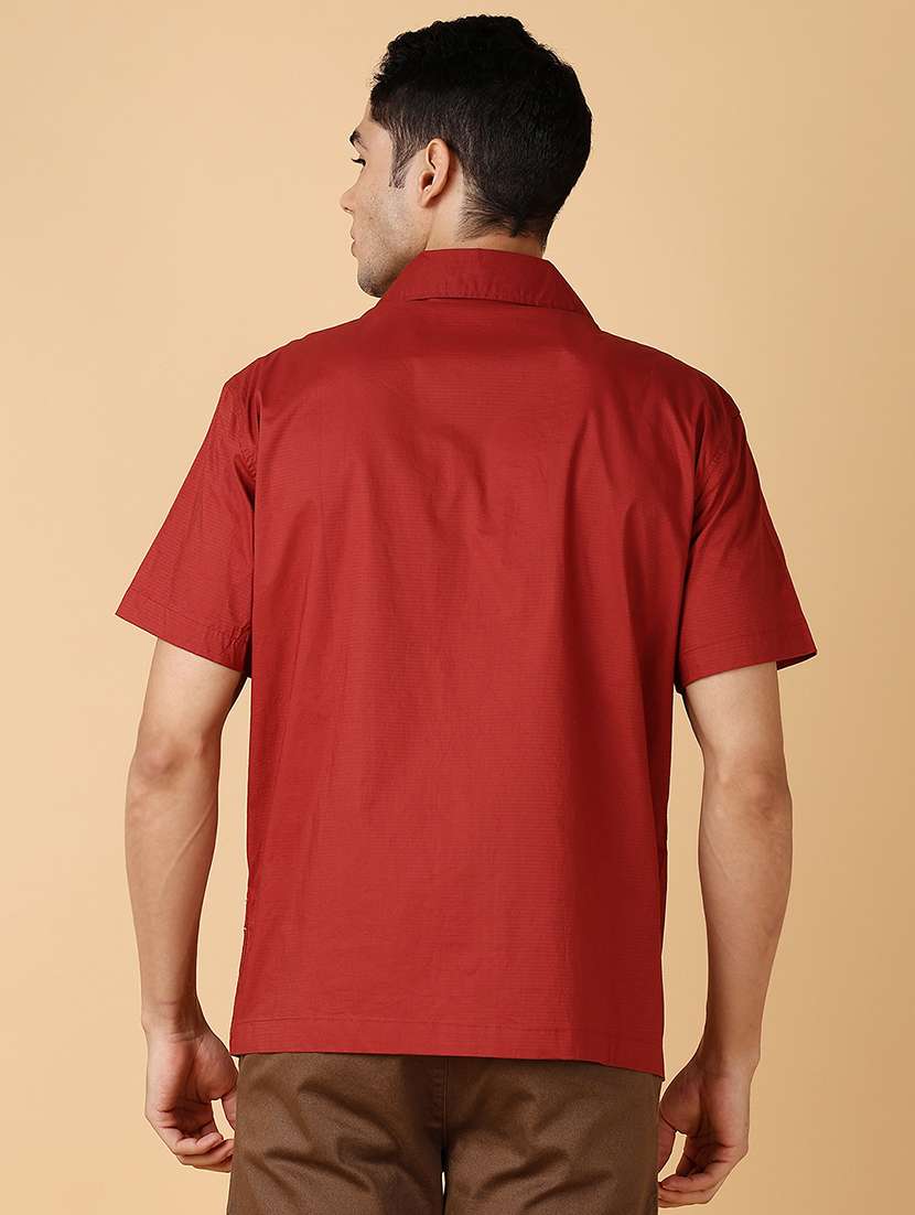 men solid short sleeve casual shirt - 21560620 -  Standard Image - 3