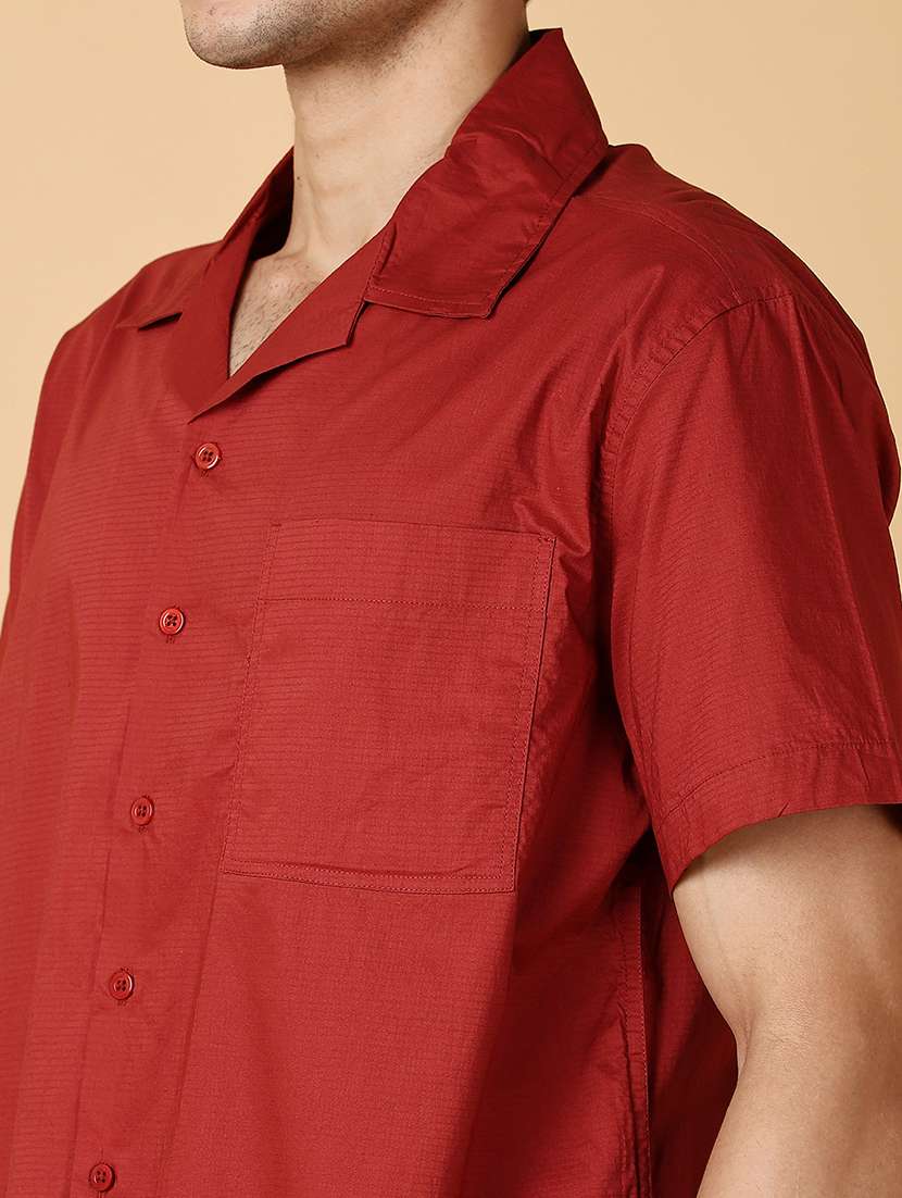 men solid short sleeve casual shirt - 21560620 -  Standard Image - 5