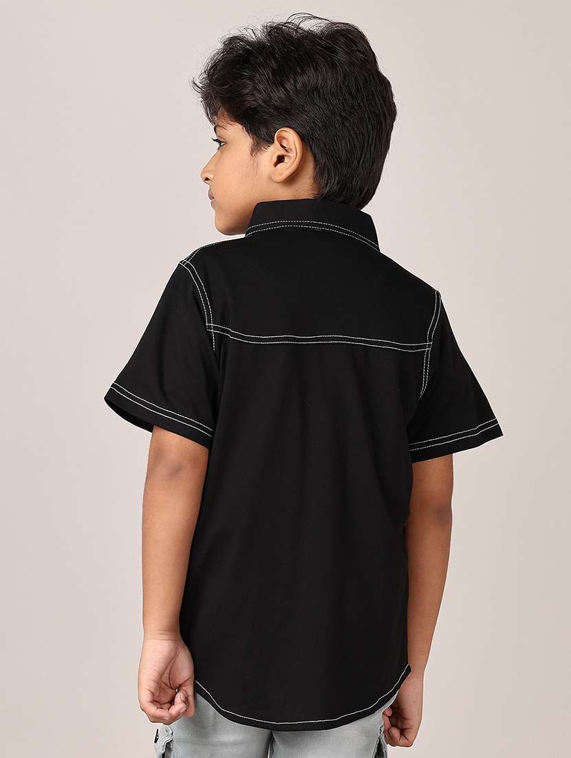 boys short sleeves solid shirt - 21560645 -  Standard Image - 3