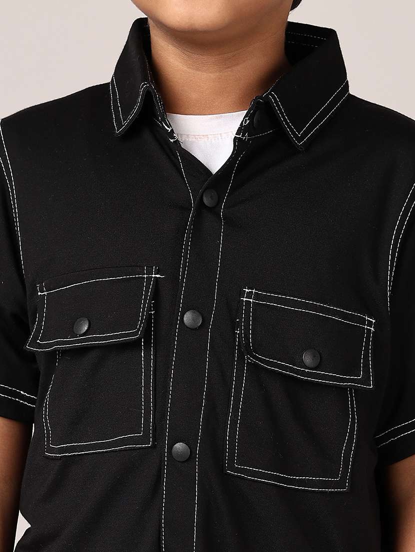 boys short sleeves solid shirt - 21560645 -  Standard Image - 5