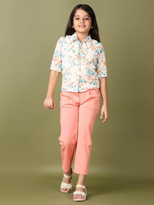 girls printed top & trouser full length sets - 21560889 - Standard Image - 0
