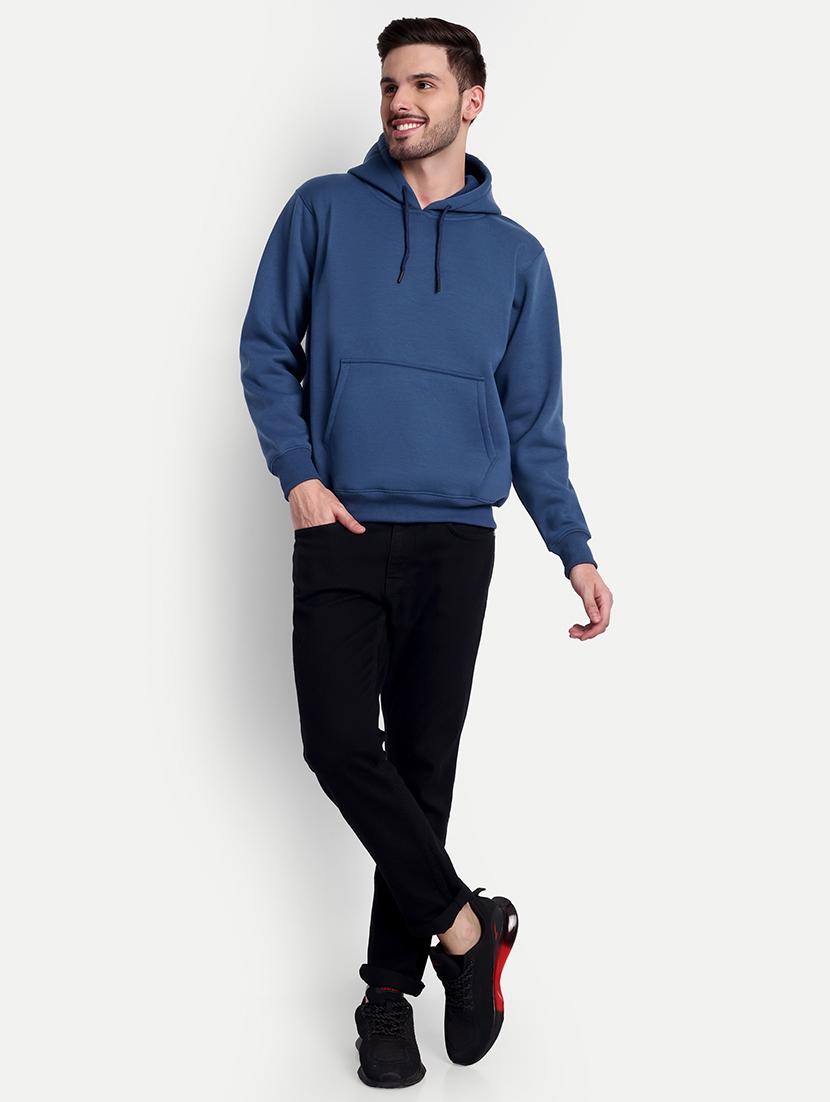 men solid hooded sweatshirt - 21561026 - Standard Image - 3