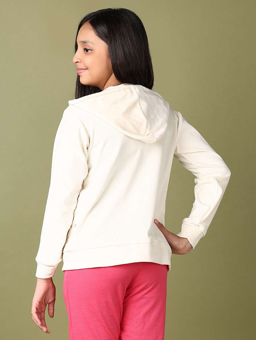 girls white solid long sleeve sweatshirts - 21561272 -  Standard Image - 3