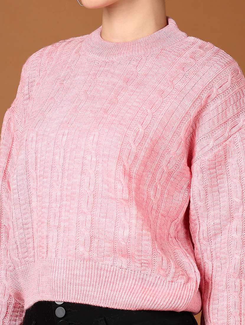 women self design long sleeve cropped pullover - 21561277 -  Standard Image - 5