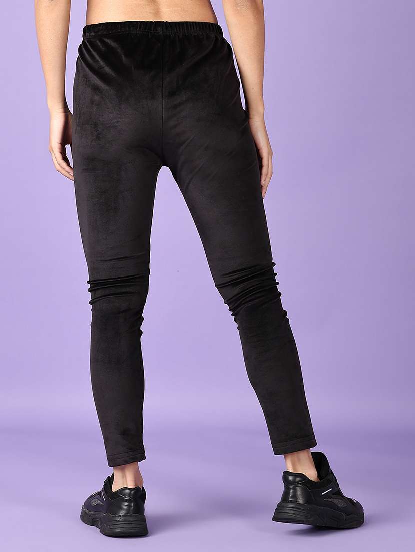 women black solid full length legging - 21561282 -  Standard Image - 3