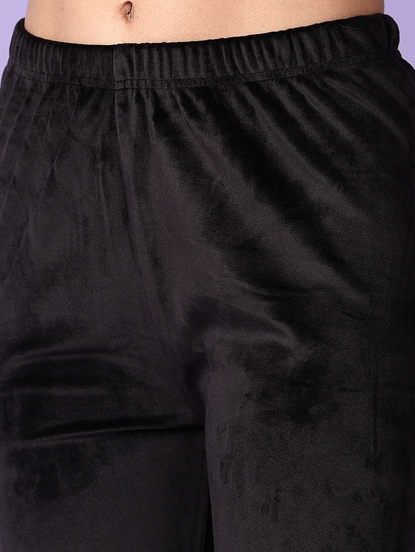 women black solid full length legging - 21561282 -  Standard Image - 5