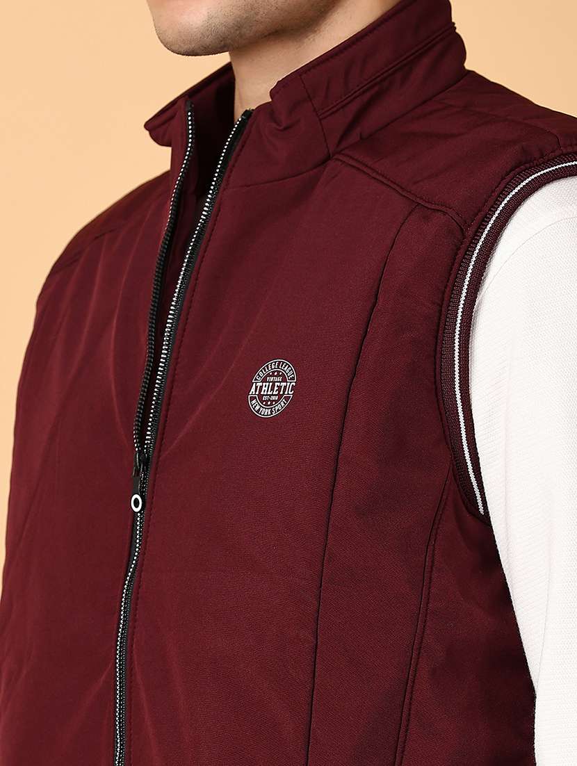 men maroon solid casual jacket - 21561298 -  Standard Image - 5
