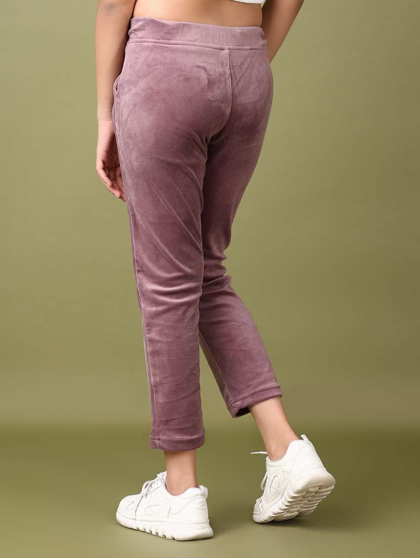 women solid mid rise track pant - 21561299 -  Standard Image - 3