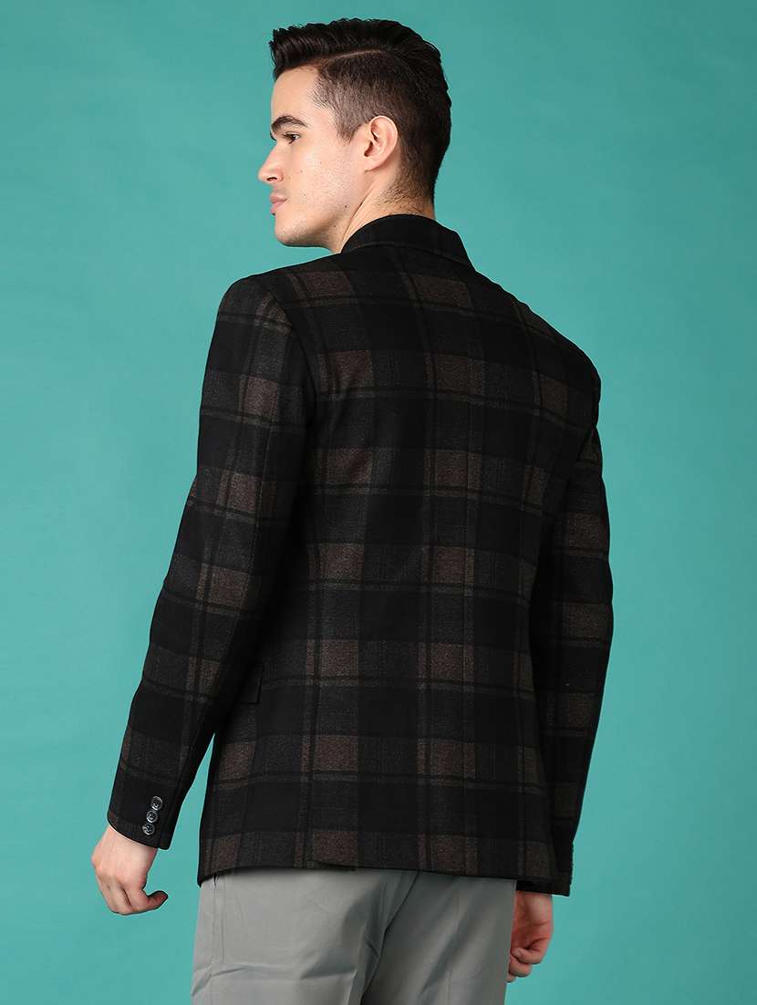 men checkered single breasted casual blazer - 21561300 -  Standard Image - 3