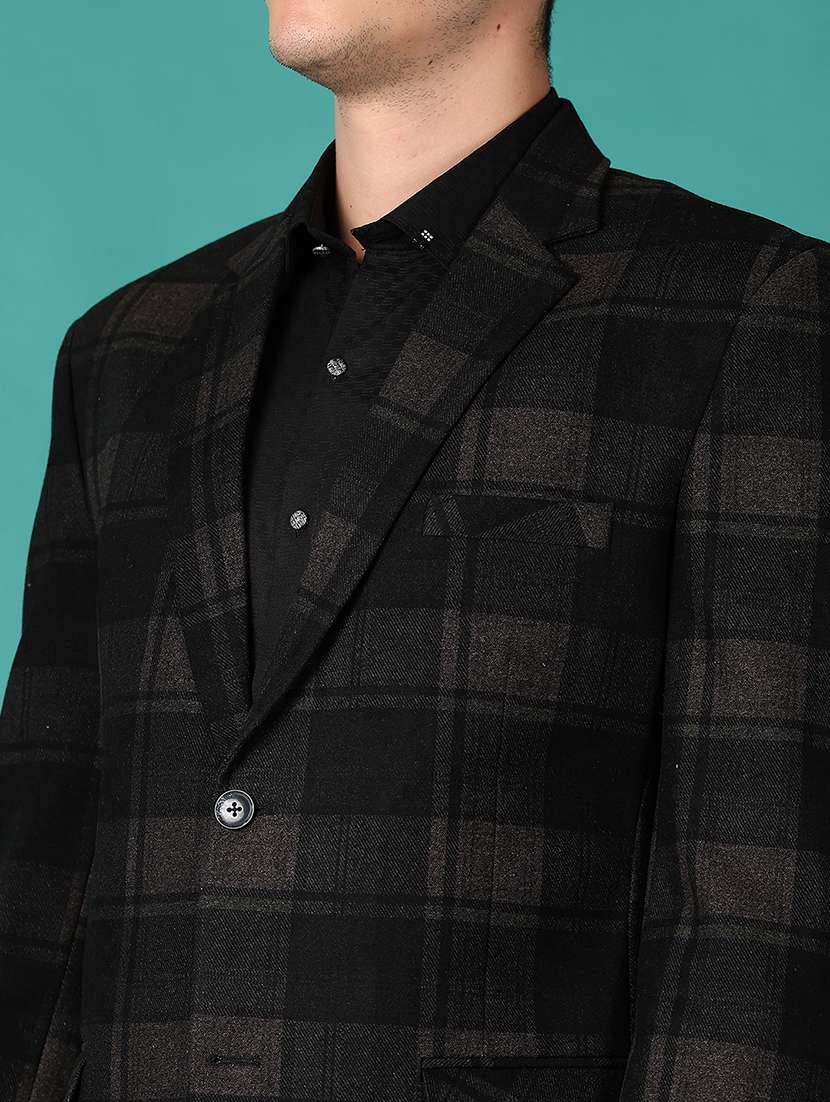 men checkered single breasted casual blazer - 21561300 -  Standard Image - 5