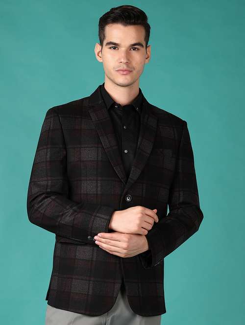 men checkered single breasted casual blazer - 21561301 -  Standard Image - 0