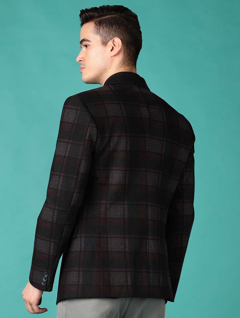 men checkered single breasted casual blazer - 21561301 -  Standard Image - 3