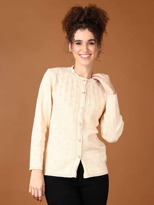 women self design long sleeve cardigan - 21561303 -  Standard Image - 0