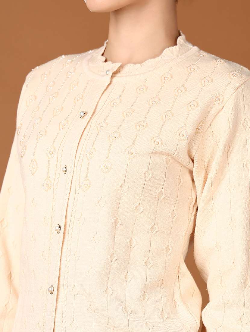 women self design long sleeve cardigan - 21561303 -  Standard Image - 5