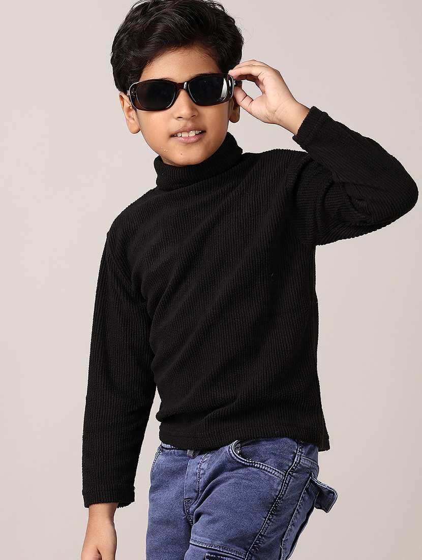 boys solid long sleeve pullover sweater - 21561336 -  Zoom Image - 0