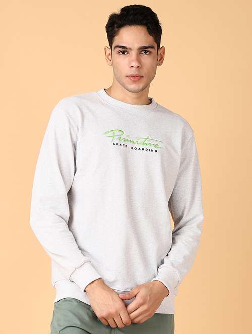 men long sleeves chest print sweatshirt - 21561350 -  Standard Image - 0