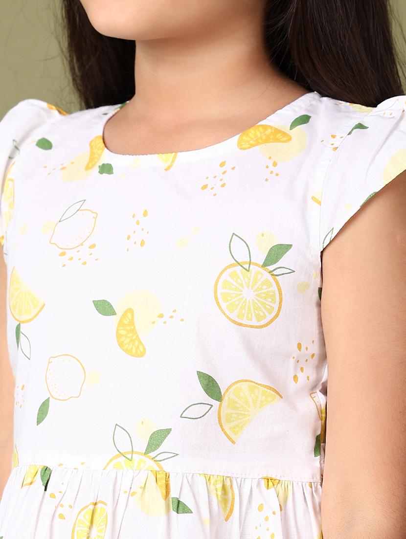 girls printed cap sleeves frock - 21561373 - Standard Image - 5