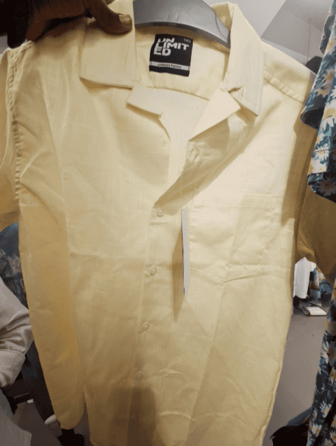 yellow slub casual shirt - 21561378 - Zoom Image - 0