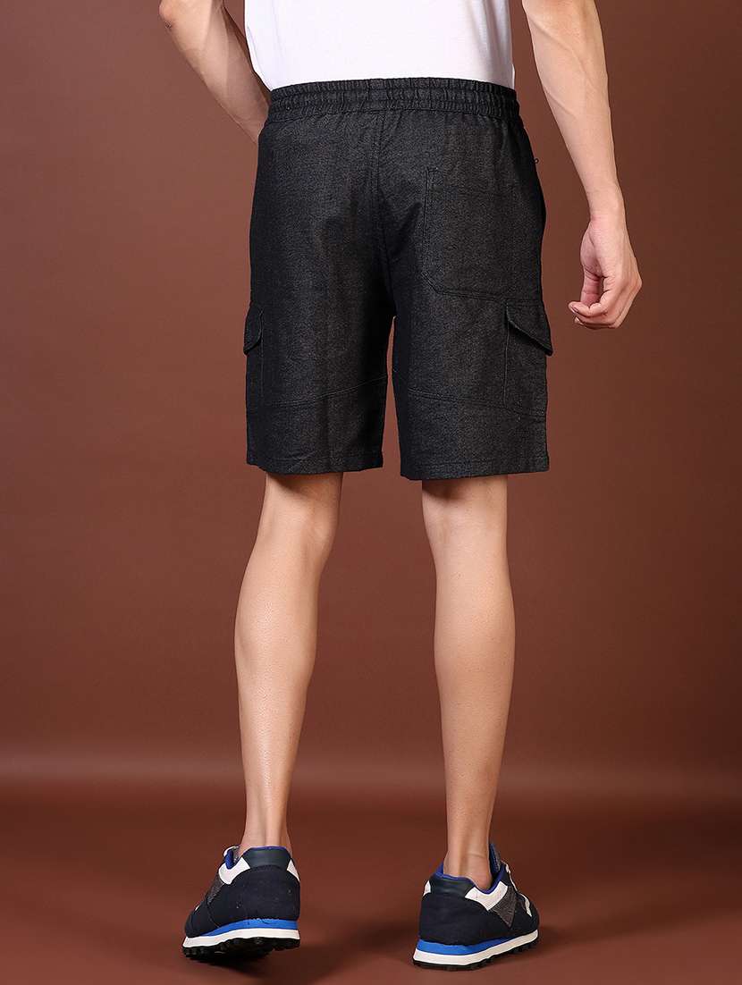 men mid rise solid cargo shorts - 21561471 -  Standard Image - 3