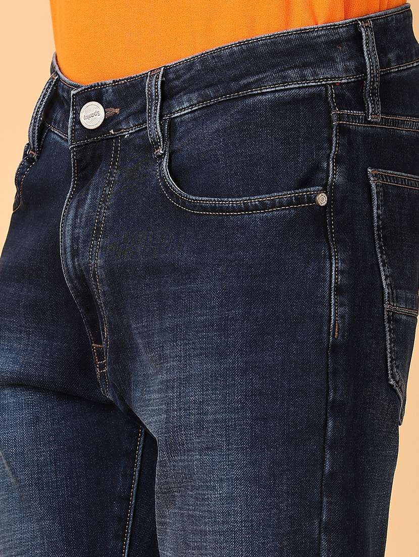 men plain mid rise denim jean - 21561475 - Standard Image - 5