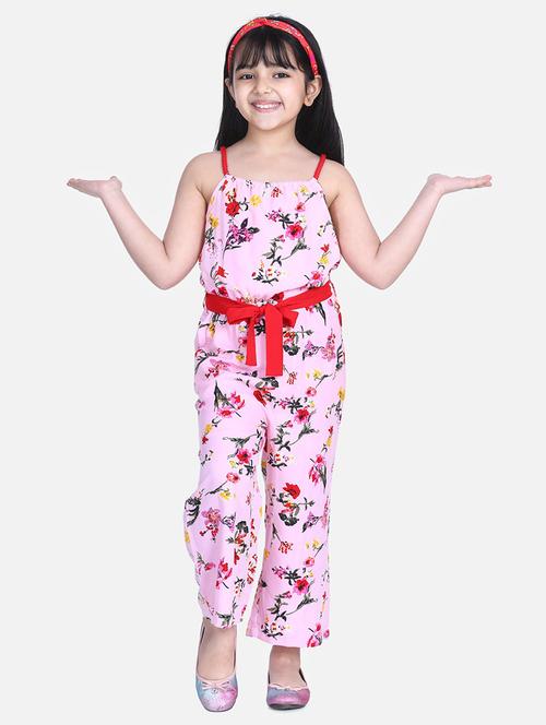 girls floral printed sleeveless jumpsuit - 21561669 - Standard Image - 0