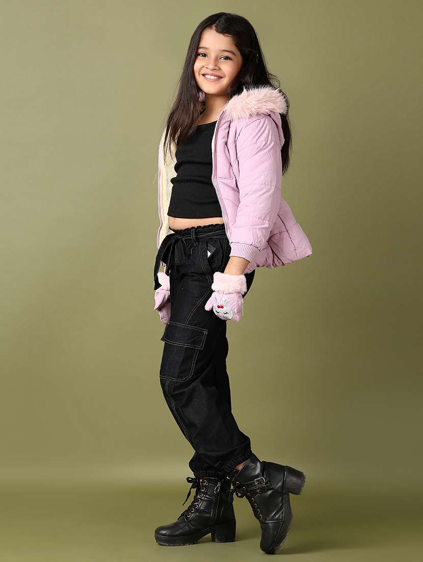 girls lavender solid long sleeve quilted jackets  - 21561713 -  Standard Image - 5