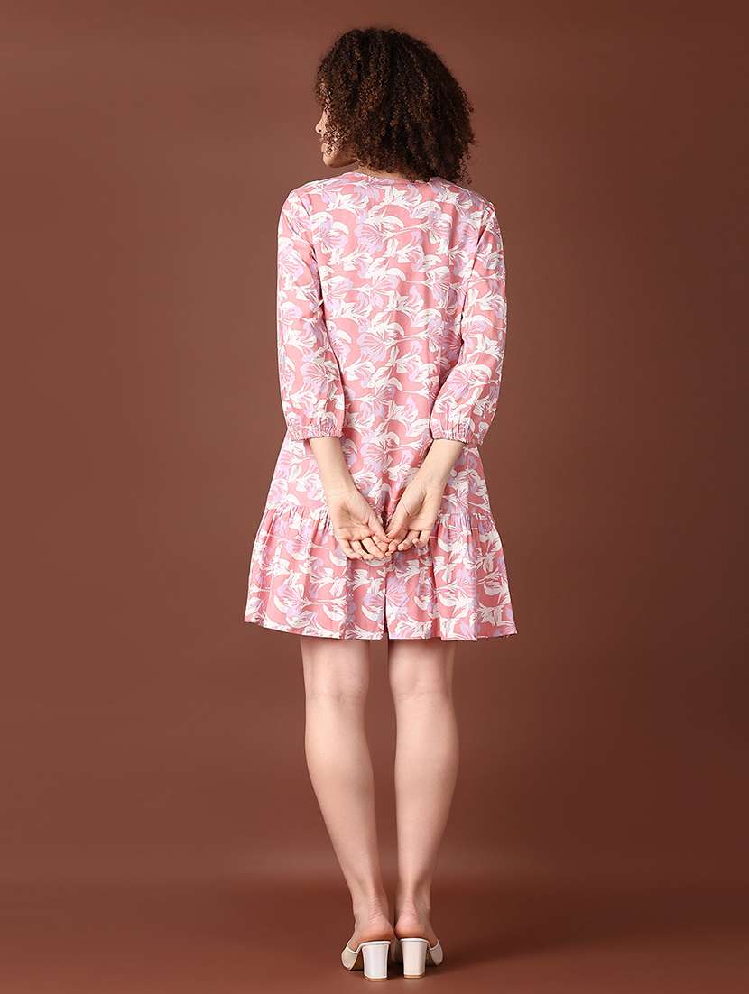 women pink printed a-line dress - 21561714 -  Standard Image - 3