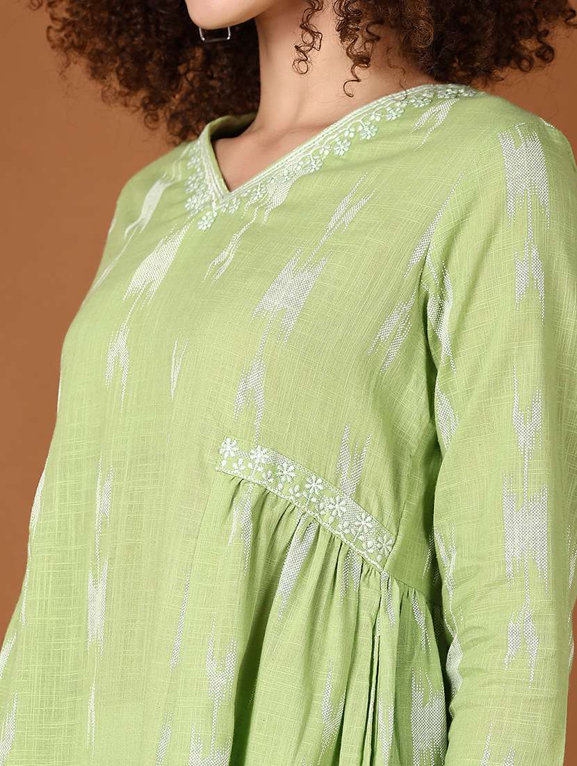 women printed three quarter sleeve a-line kurta - 21561742 - Standard Image - 5