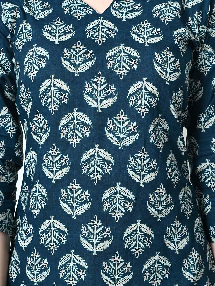 women printed three quarter sleeves straight kurta - 21561802 - Standard Image - 3