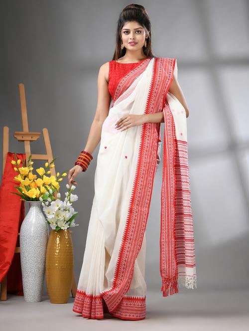 women self design handloom saree with blouse - 21562070 -  Standard Image - 0