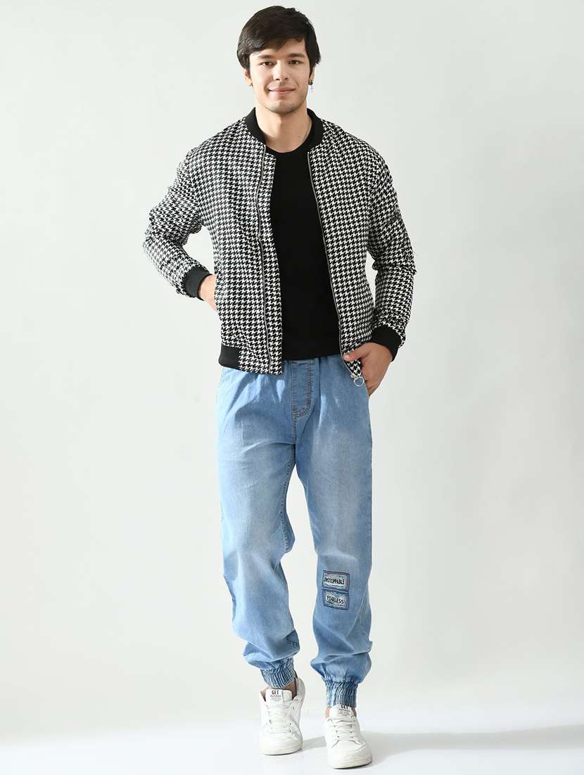 men printed henley neck long sleeve jacket - 21562309 -  Standard Image - 3