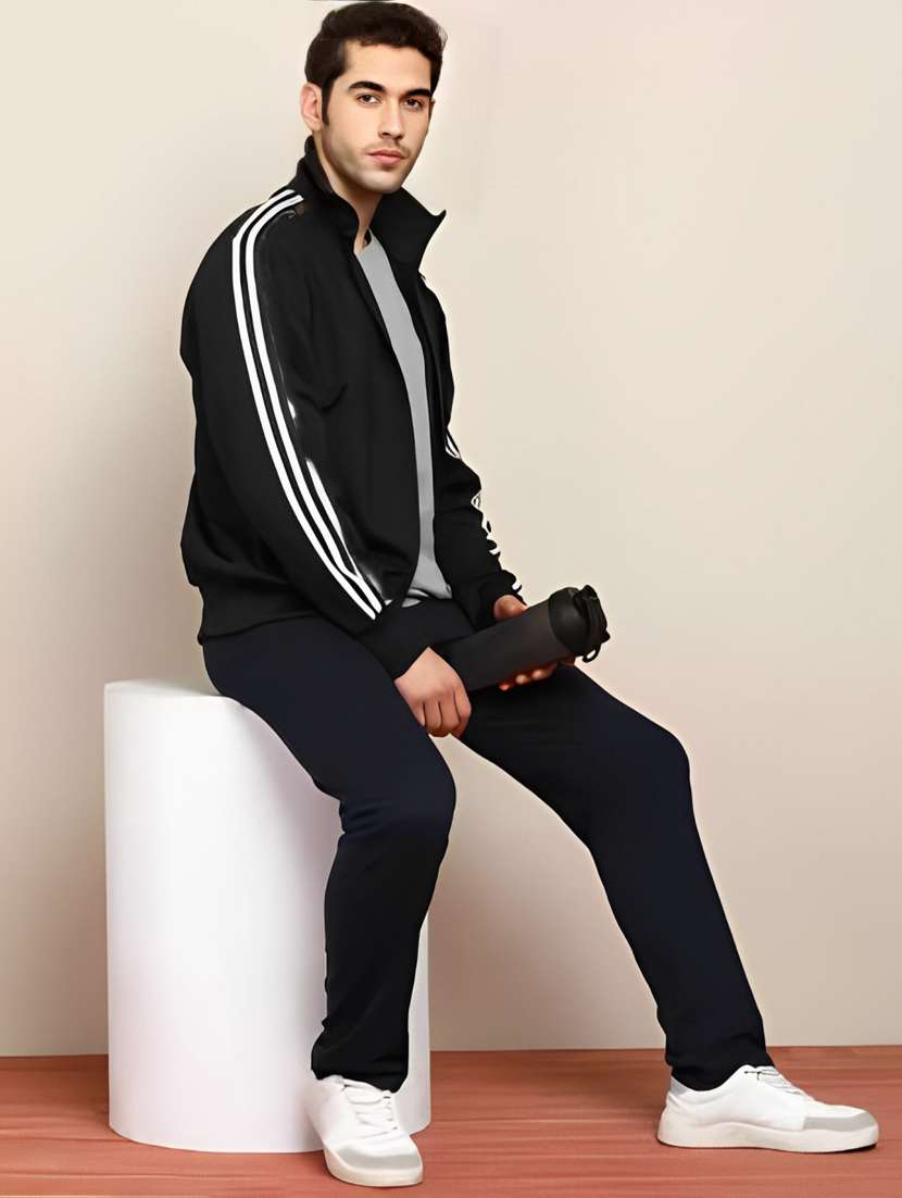 men tapered stand collar long sleeve jacket - 21562311 -  Standard Image - 3