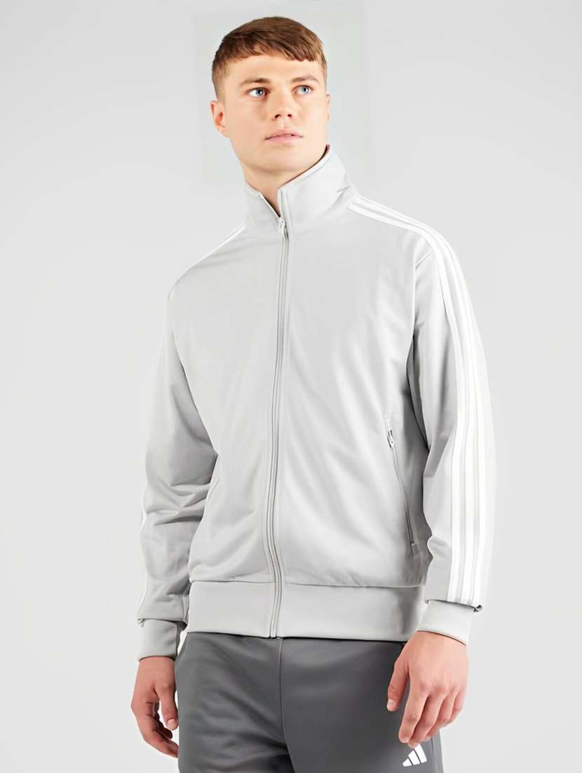 men tapered stand collar long sleeve jacket