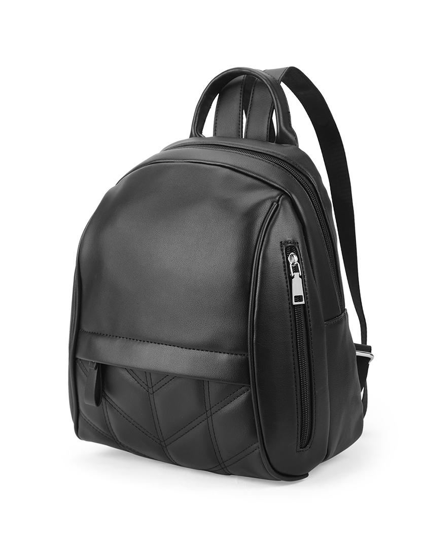 solid black textured backpack - 21562329 - Standard Image - 3