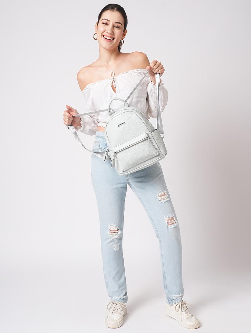 solid blue leatherette bagpack - 21562332 - Standard Image - 5