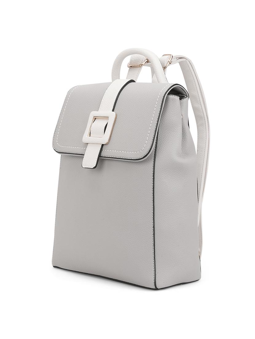 solid grey textured backpack - 21562333 - Standard Image - 3