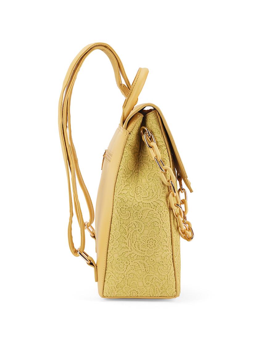 yellow textured leatherette backpack - 21562335 - Standard Image - 5