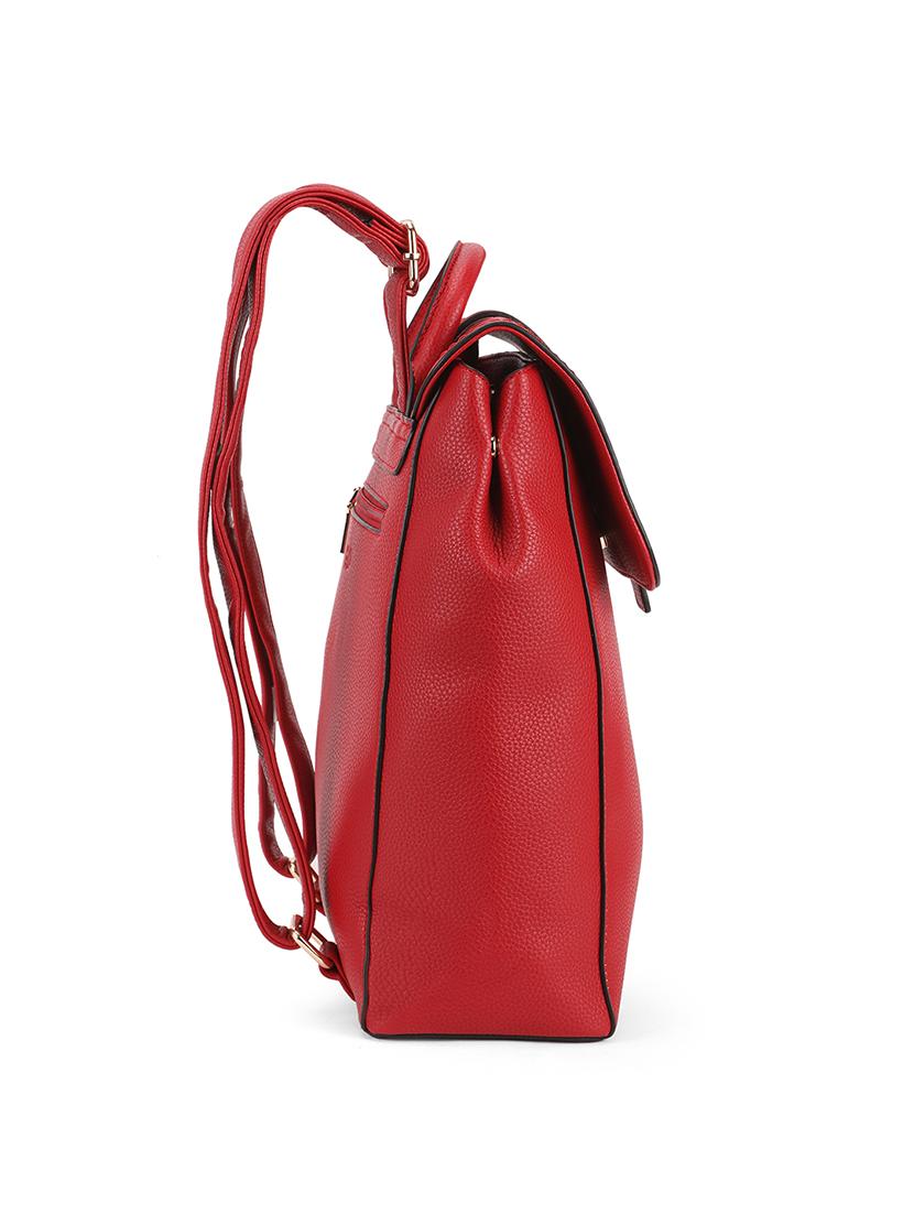 red textured leatherette backpack - 21562337 - Standard Image - 5