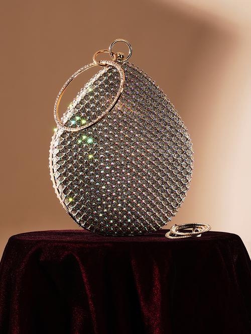 gold synthetic embellished clutch - 21562339 - Standard Image - 0