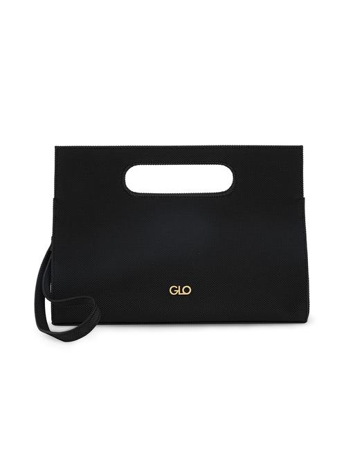 women black pu solid handbag - 21562340 - Standard Image - 0