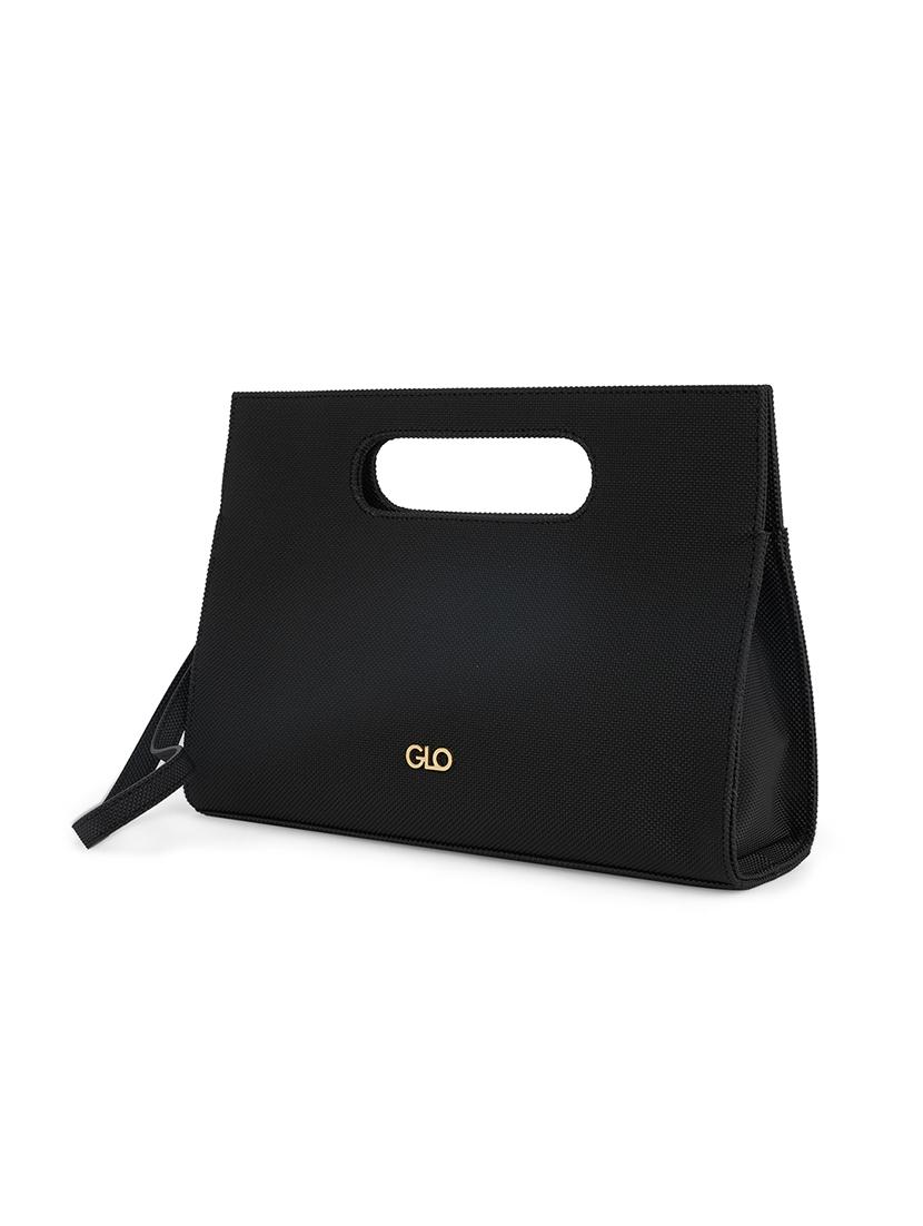 women black pu solid handbag - 21562340 - Standard Image - 3