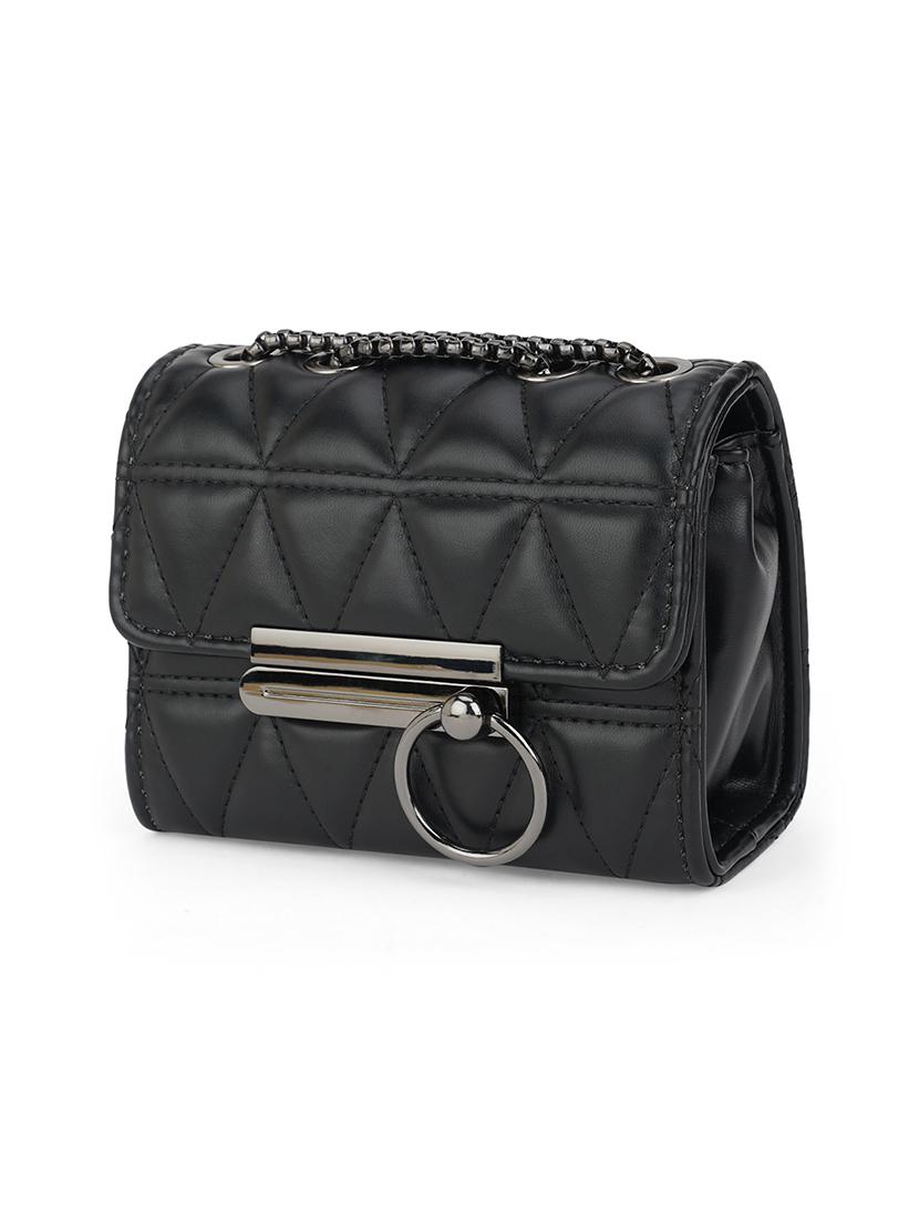 black leatherette (pu) sling bag - 21562357 - Standard Image - 3