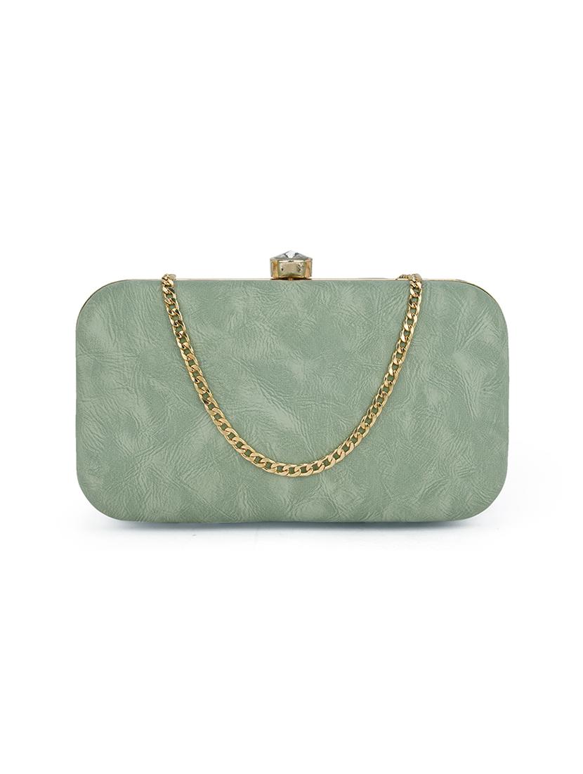 women green pu box clutch - 21562397 - Zoom Image - 0