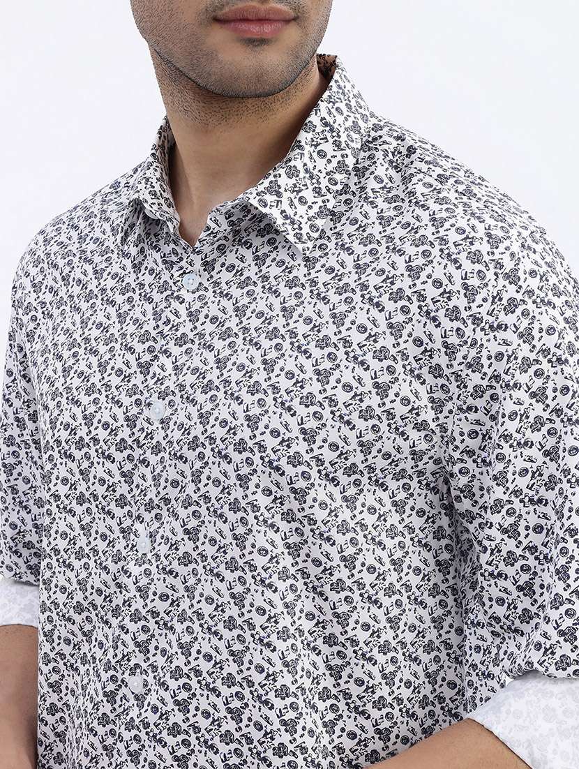 men printed long sleeve casual shirt - 21562508 -  Standard Image - 5