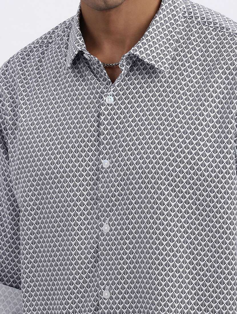 men printed long sleeve casual shirt - 21562509 -  Standard Image - 5