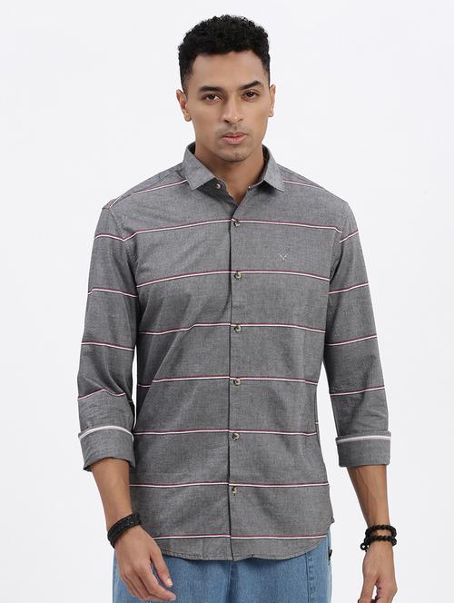 men striped long sleeve casual shirt - 21562522 - Standard Image - 0