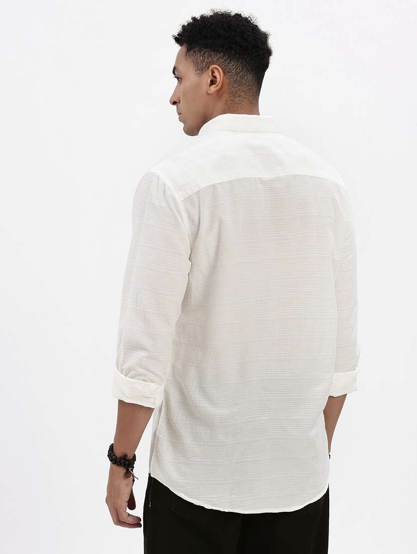 men striped long sleeve casual shirt - 21562523 -  Standard Image - 3