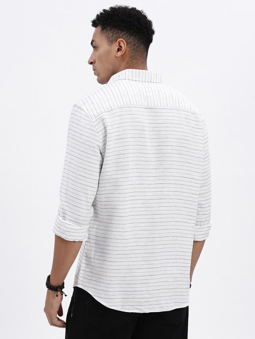 men striped long sleeve casual shirt - 21562529 - Standard Image - 3