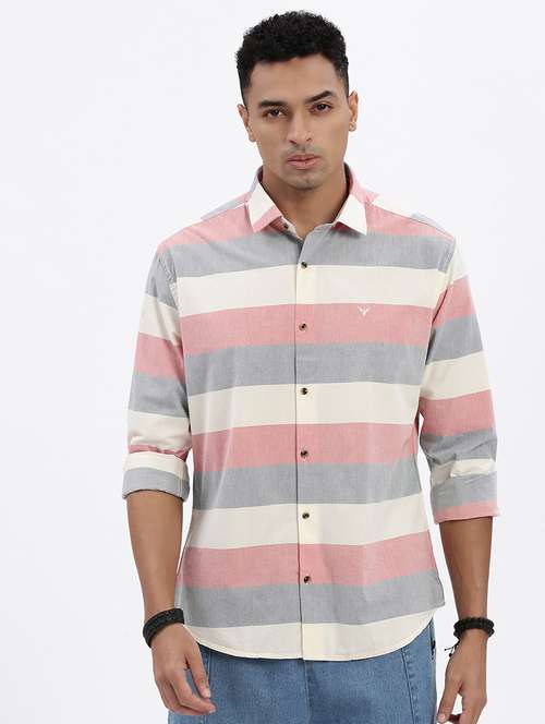 men striped long sleeve casual shirt - 21562531 -  Standard Image - 0