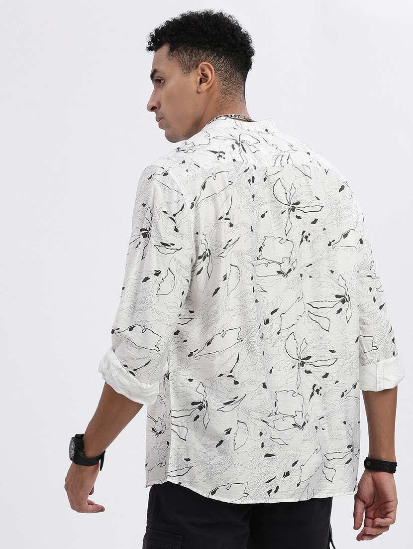 men printed long sleeve casual shirt - 21562533 - Standard Image - 3